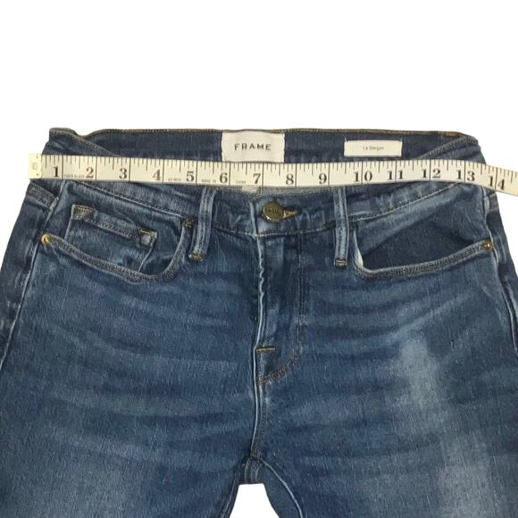 Frame - Le Garcon Mid-Rise Boyfriend Jean in Medium Blue Riley-size 24 - Picture 10 of 14